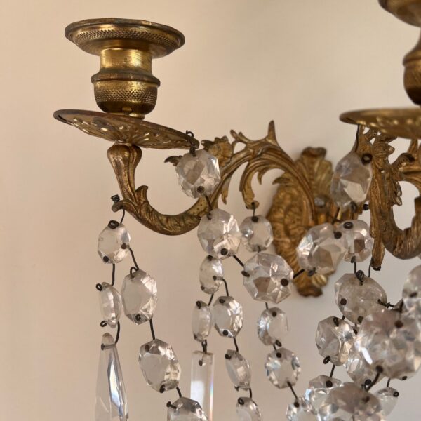 French Crystal Candle Sconces - Image 2