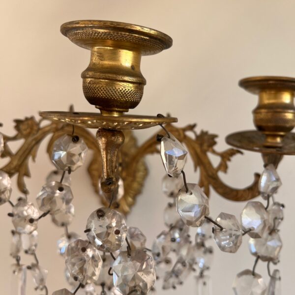 French Crystal Candle Sconces - Image 3