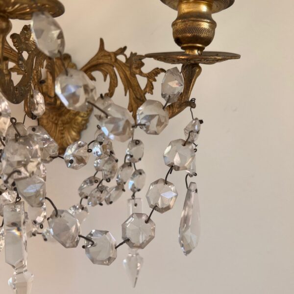 French Crystal Candle Sconces - Image 4