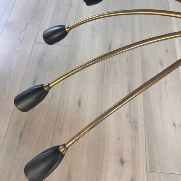 Mid Century Brass Sputnik Chandelier with 12 arms - Image 3