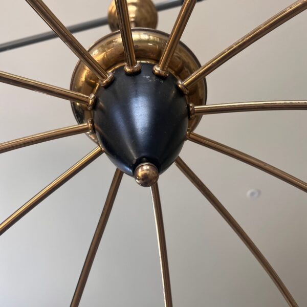 Mid Century Brass Sputnik Chandelier with 12 arms - Image 6