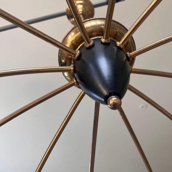 Mid Century Brass Sputnik Chandelier with 12 arms - Image 8